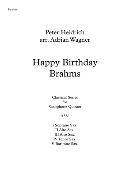 "Happy Birthday Brahms" Saxophone Quintet arr. Adrian Wagner image number null