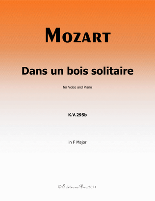 Dans un bois solitaire,by Mozart,in F Major