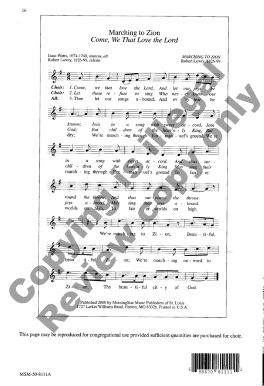 Marching to Zion (Choral Score) image number null