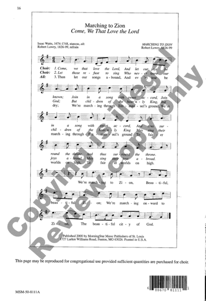 Marching to Zion (Choral Score) image number null