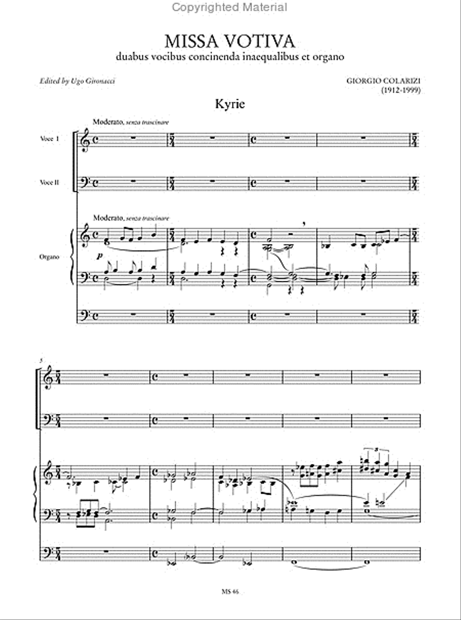 Missa Votiva for 2 Unequal Voices and Organ Voice scores gallery preview page 2