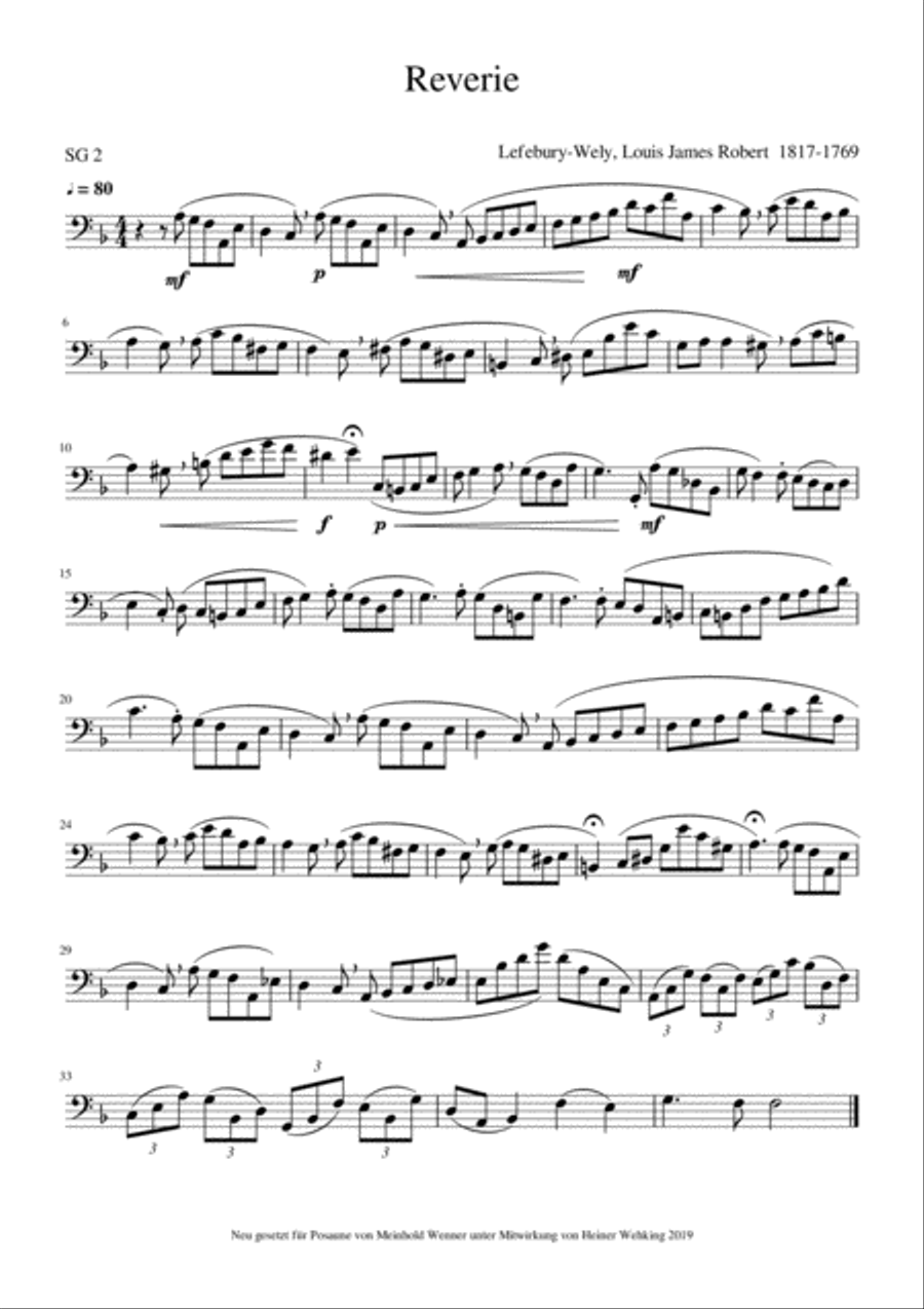 5 Pieces for Trombone Posaune from Lefebury-Wely, Leoncavallo, Loewe and Lortzing Trombone Solo Posa
