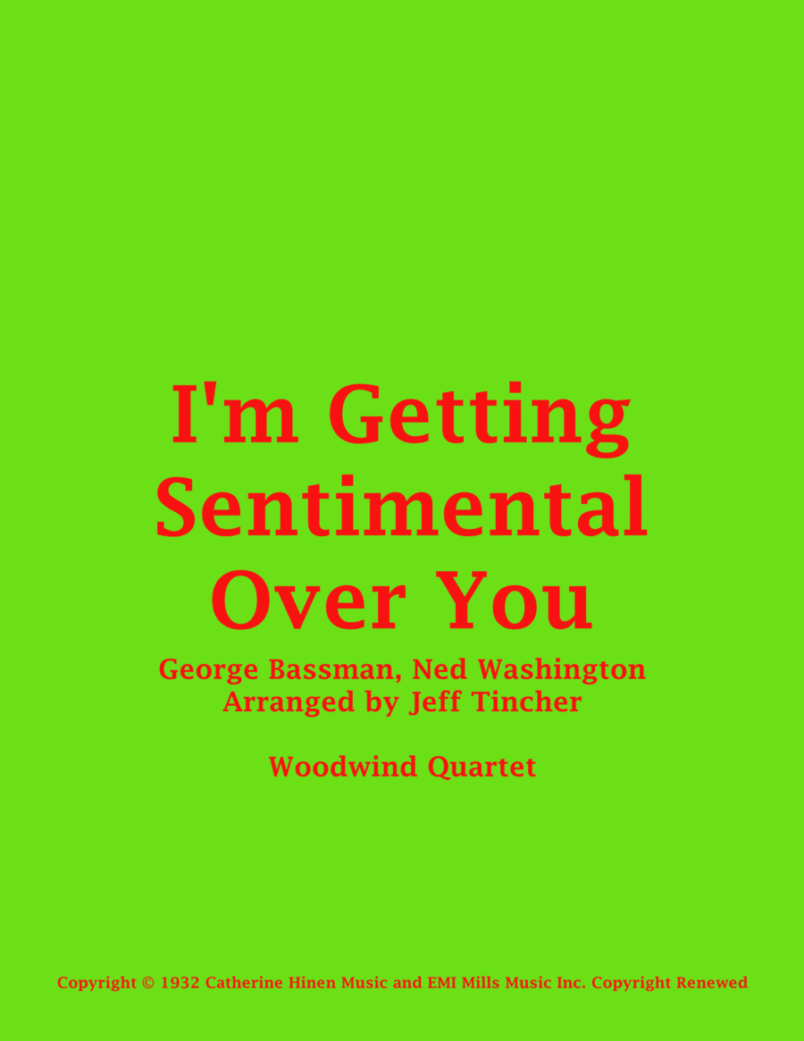 I'm Getting Sentimental Over You Woodwind Quartet scores gallery preview page 1