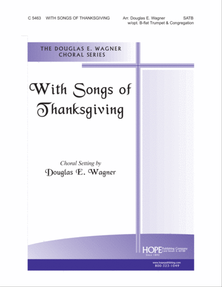 With Songs of Thanksgiving 4-Part scores gallery preview page 1