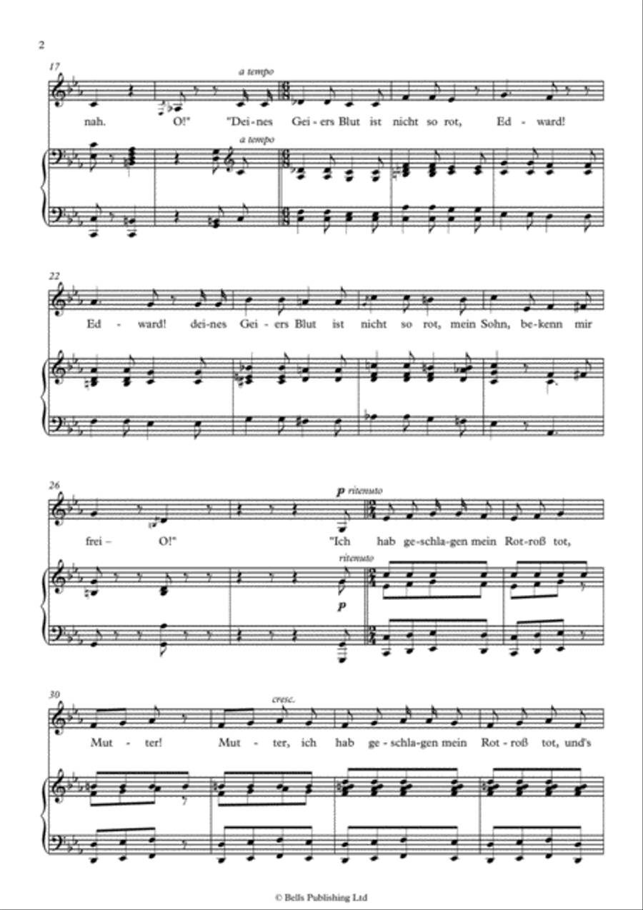 Edward, Op. 1 No. 1 (C minor) Voice Solo scores gallery preview page 2