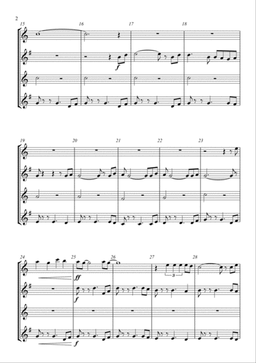 Stand By Me Woodwind Quartet scores gallery preview page 2