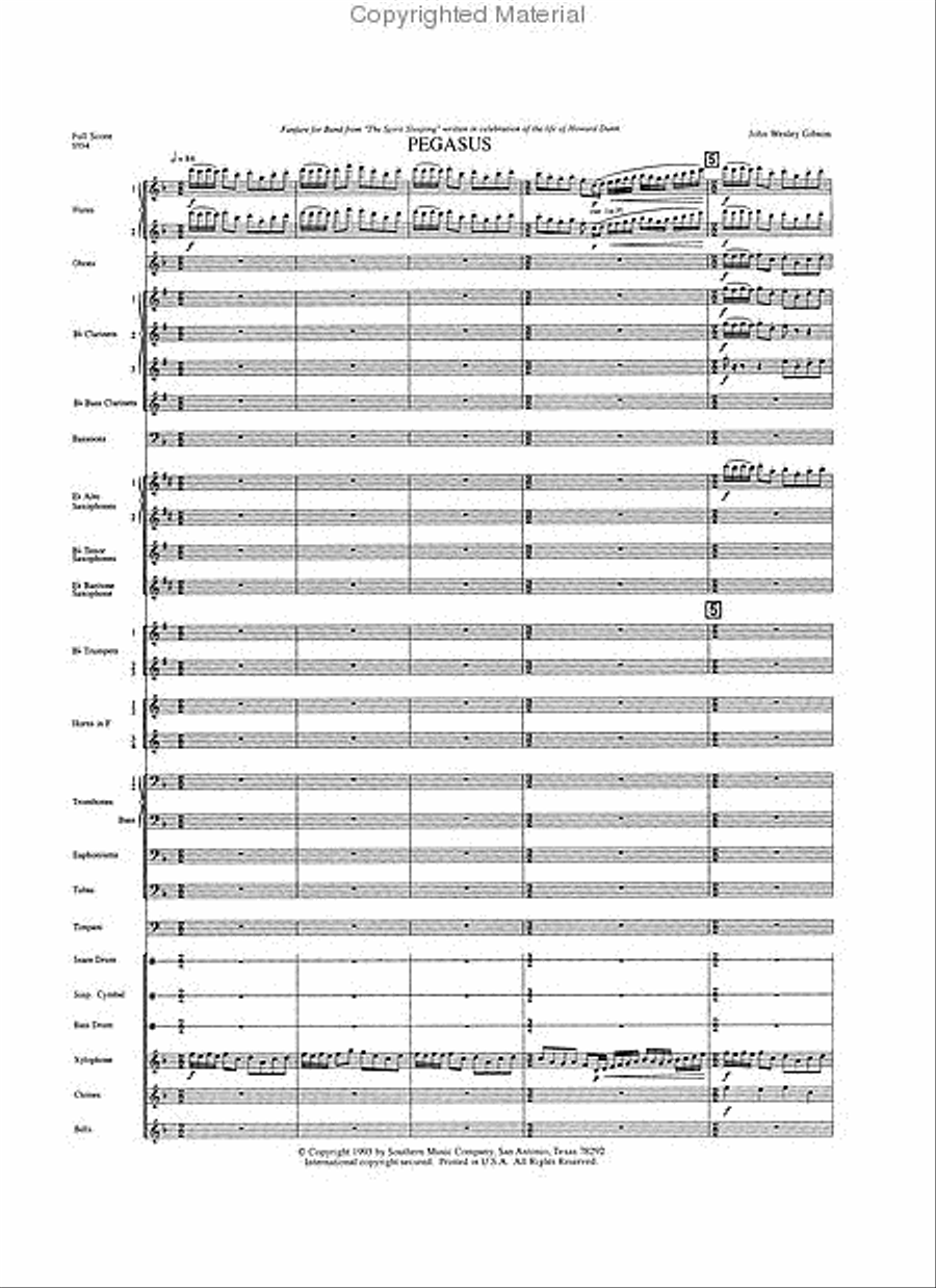 Pegasus - Fanfare from The Sleeping Spirit Concert Band scores gallery preview page 2