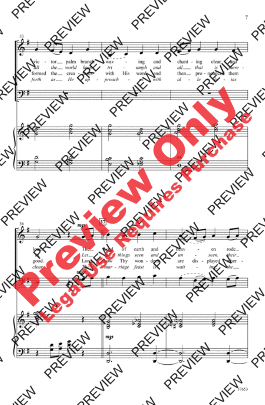 Hosanna, Loud Hosanna Hosanna, Loud Hosanna 4-Part scores gallery preview page 7