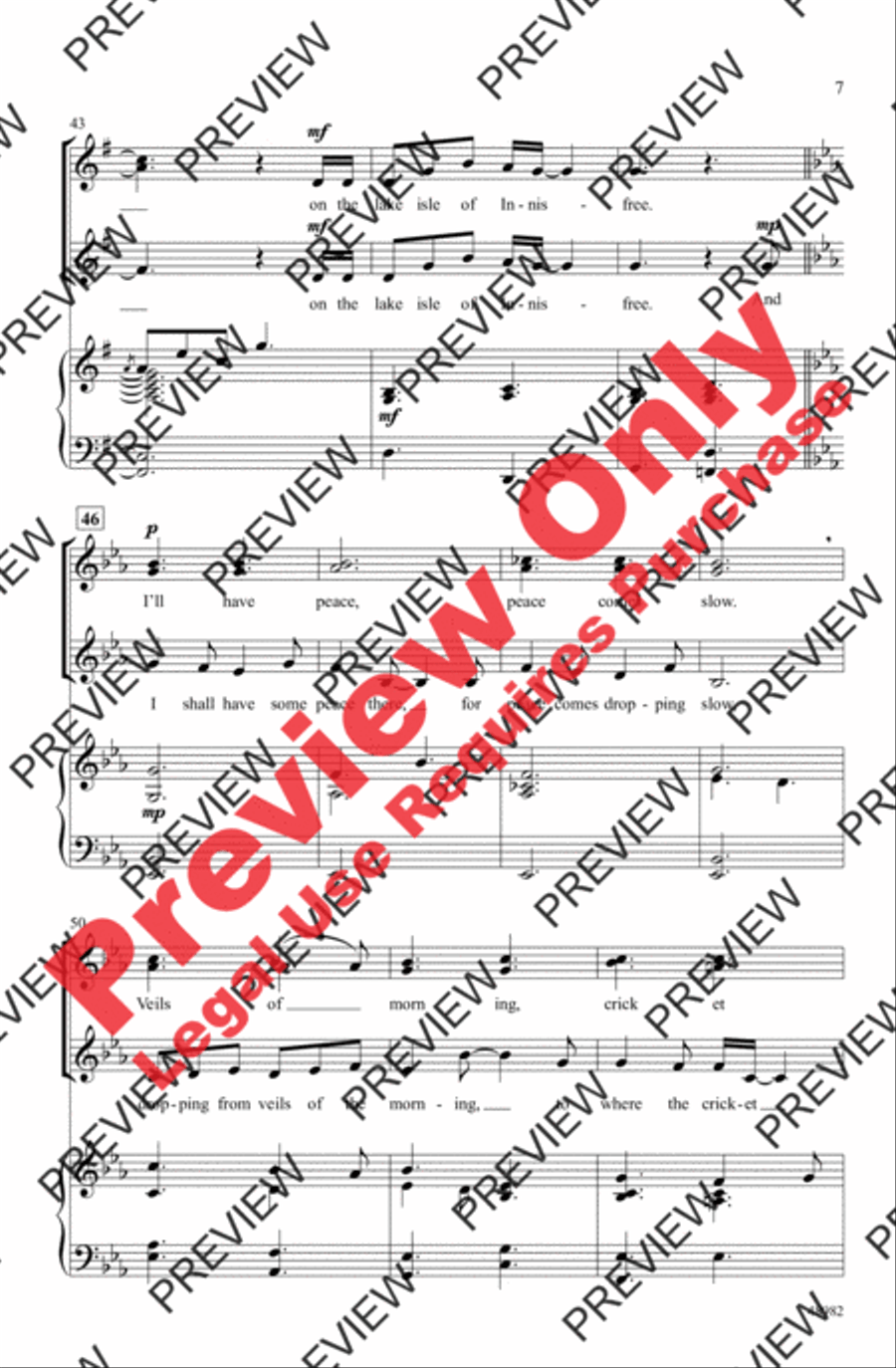 The Lake Isle of Innisfree Women's Choir scores gallery preview page 7