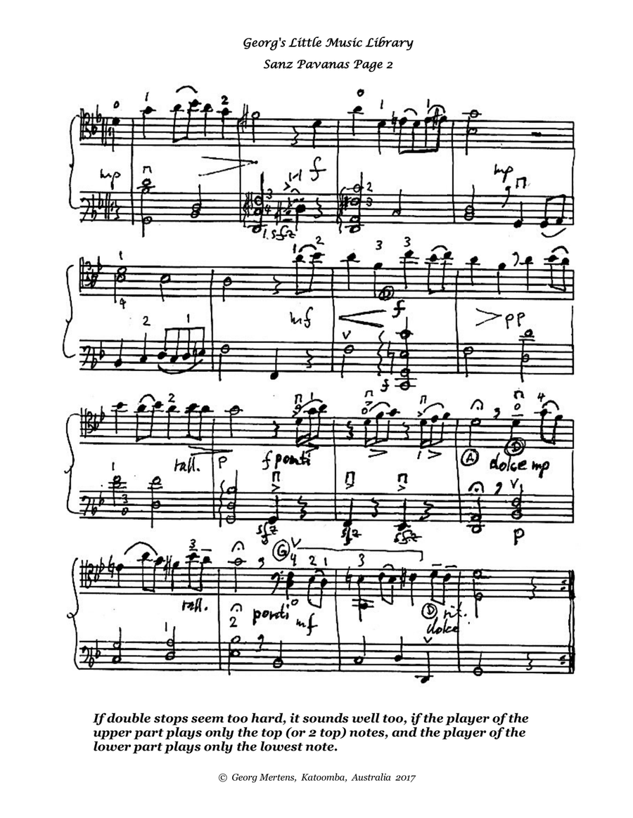 Pavanas & Canarios (Gaspar Sanz 1674) for 2 Cellos String Duet scores gallery preview page 5