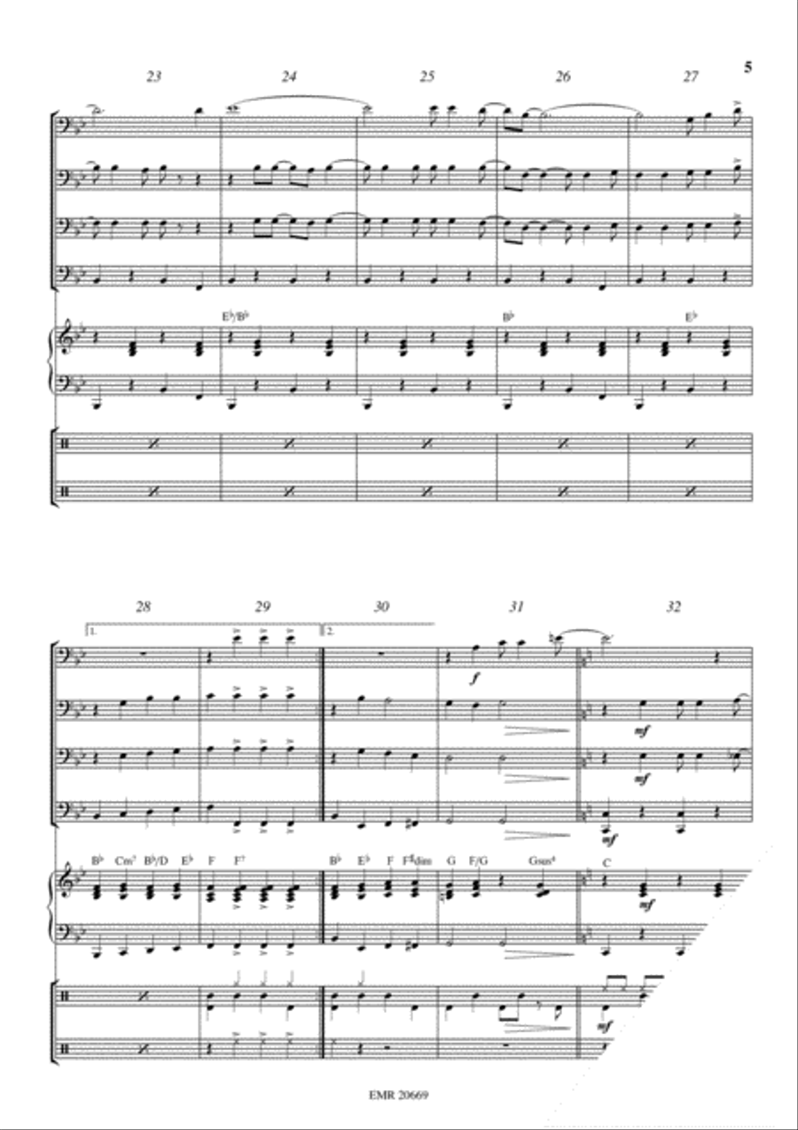 Oh Happy Day Euphonium Quartet scores gallery preview page 5