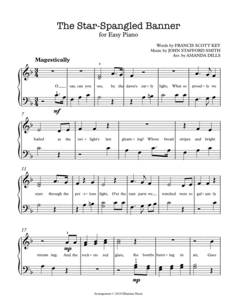 The Star Spangled Banner (National Anthem) - Easy Piano image number null