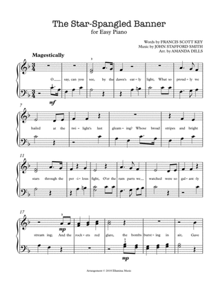 The Star Spangled Banner (National Anthem) - Easy Piano