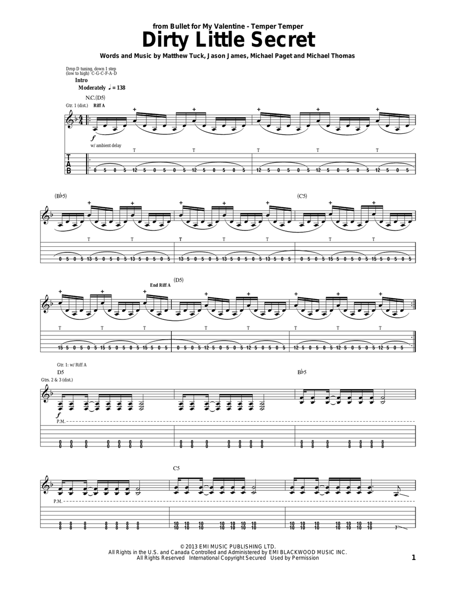 Dirty Little Secret Acoustic Guitar scores gallery preview page 1
