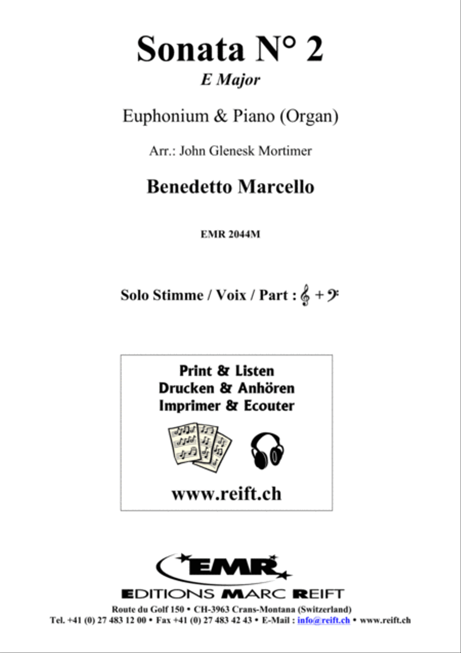 Sonata No. 2 in E minor Euphonium scores gallery preview page 2