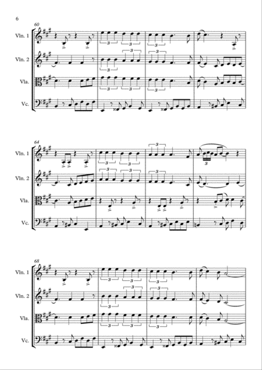 All About That Bass String Quartet scores gallery preview page 6