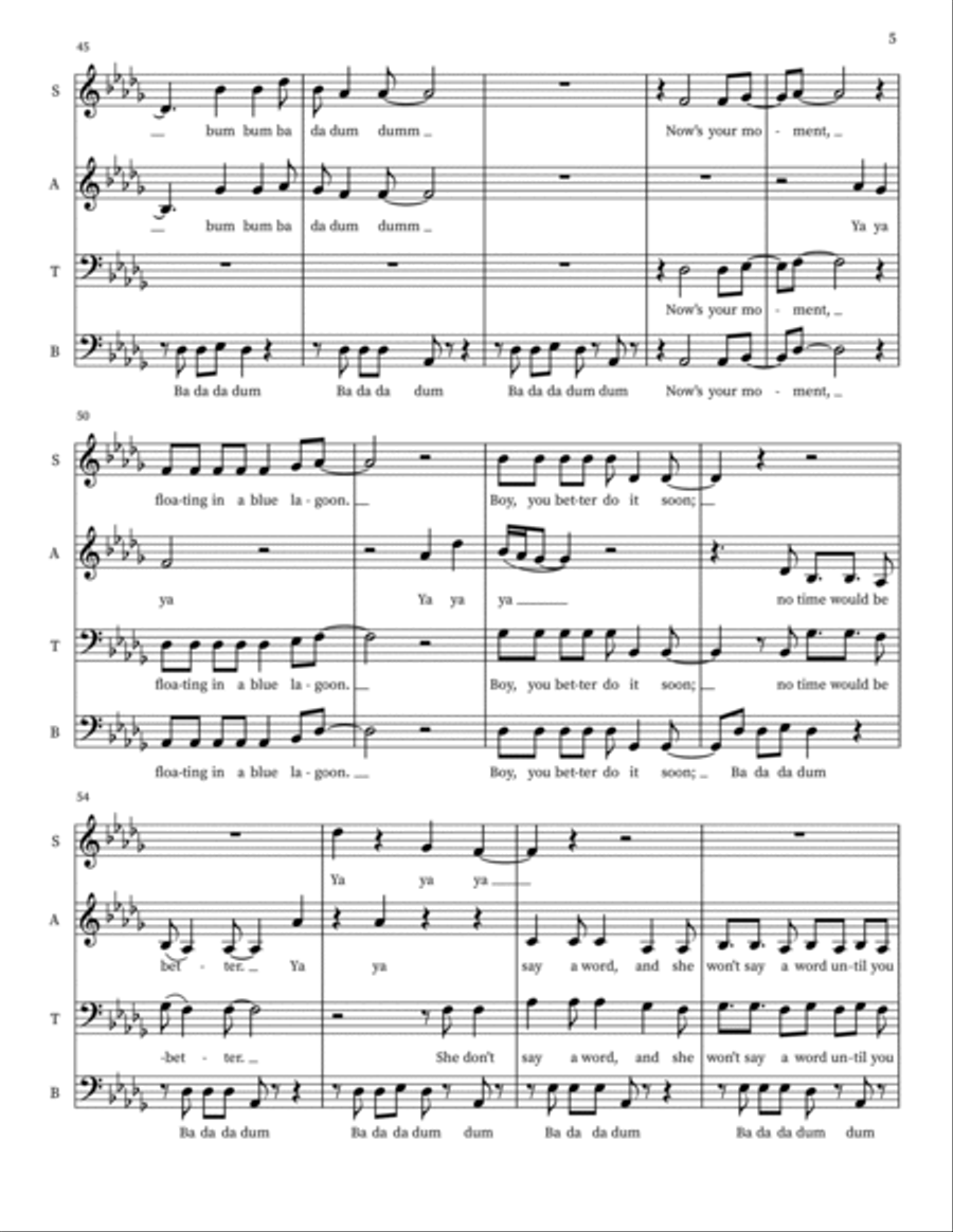 Kiss The Girl 4-Part scores gallery preview page 5