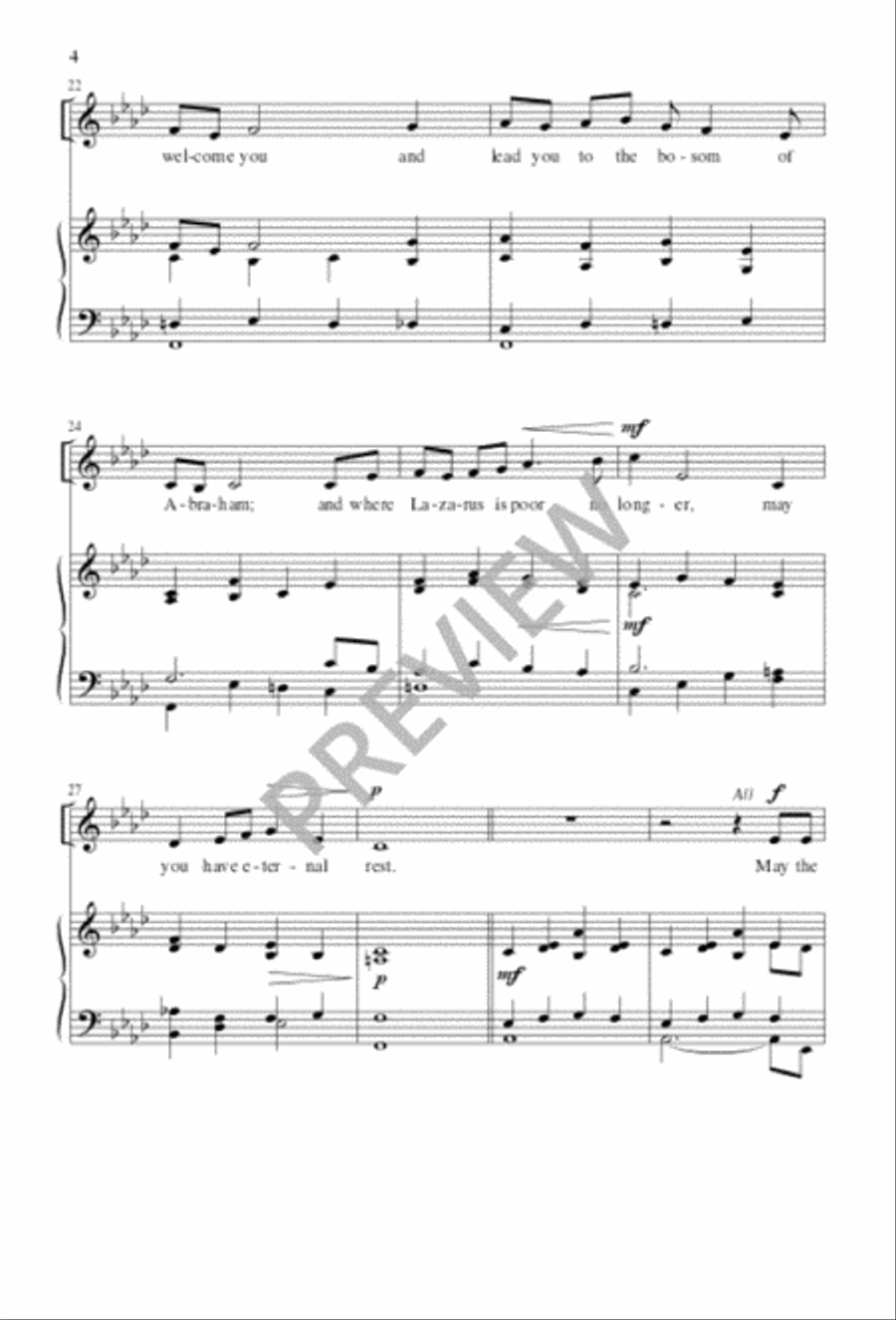 May the Angels Lead You into Paradise Unison Choir scores gallery preview page 5