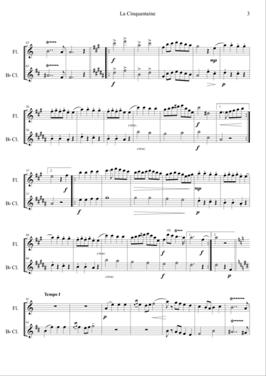 La Cinquantaine La Cinquantaine Woodwind Duet scores gallery preview page 3