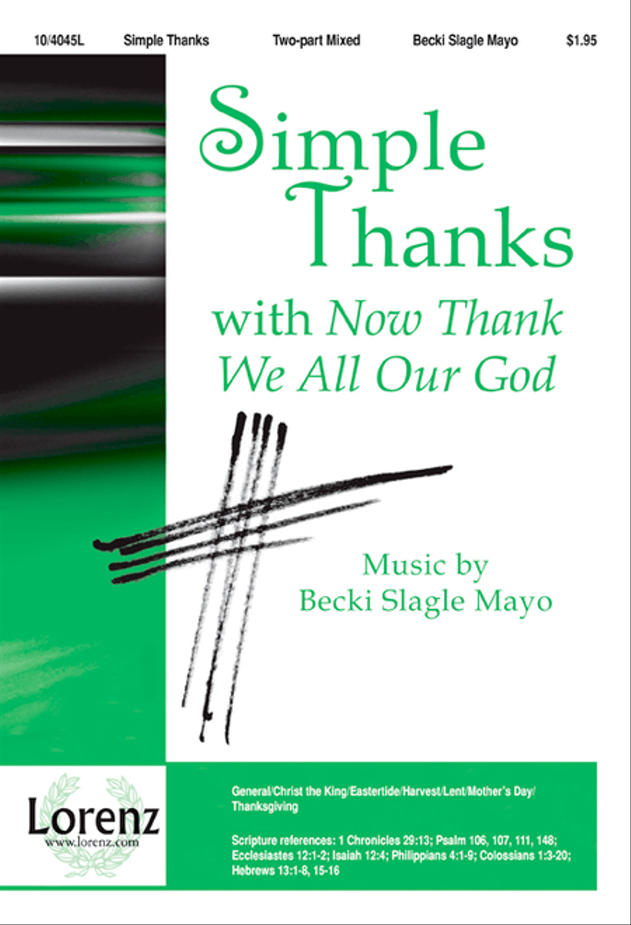 Simple Thanks 2-Part scores gallery preview page 1