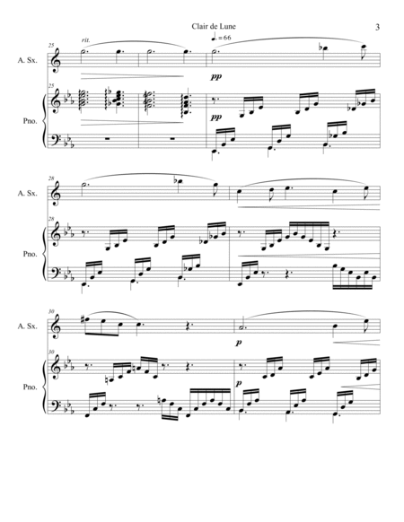 Clair de Lune (Alto Sax Solo) with piano accompaniment image number null