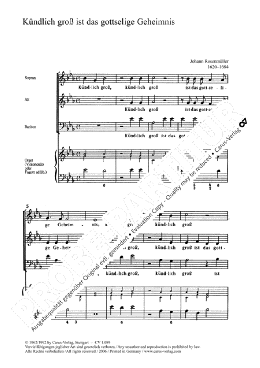 Kundlich gross ist das gottselige 3-Part scores gallery preview page 2