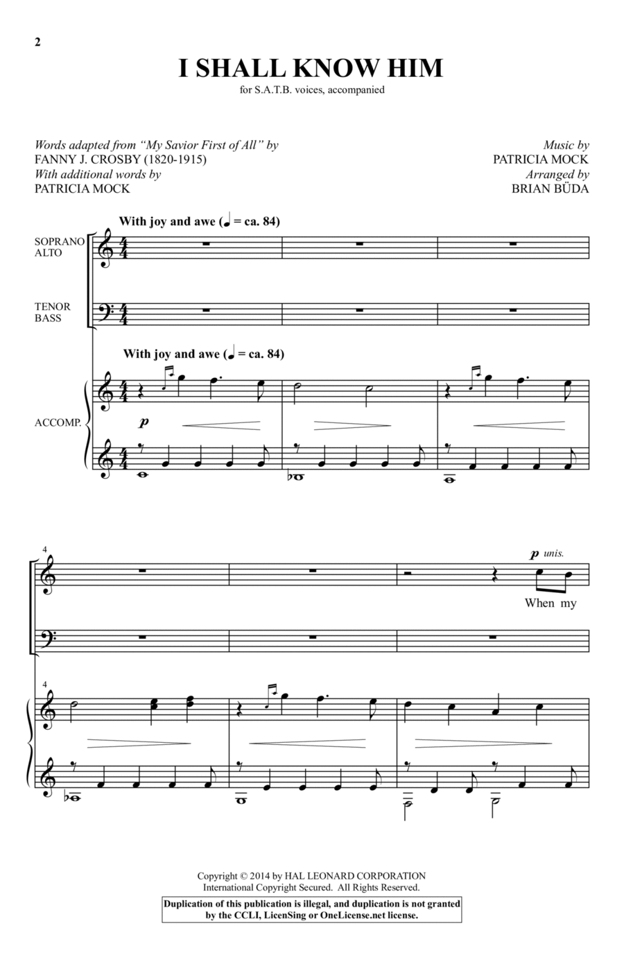 I Shall Know Him 4-Part scores gallery preview page 1
