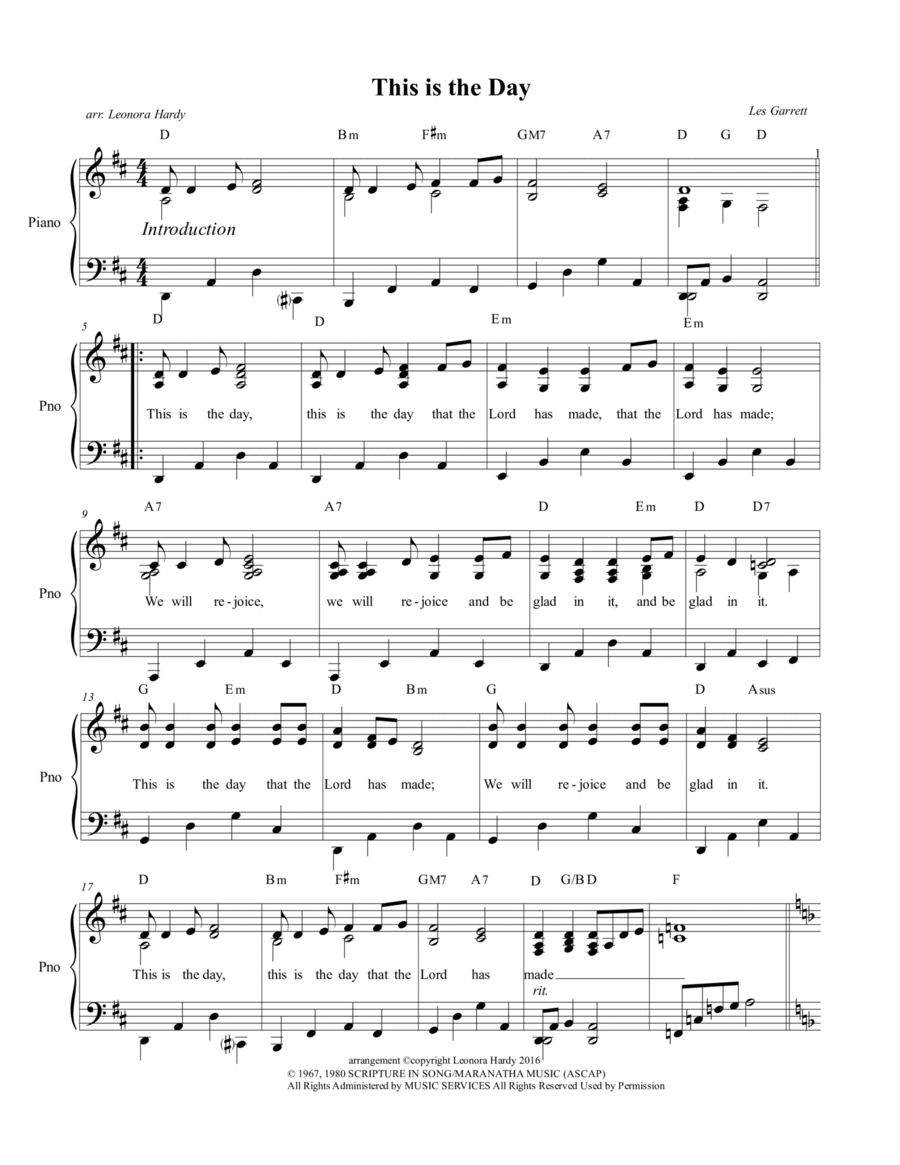 This Is The Day This Is The Day Voice scores gallery preview page 1