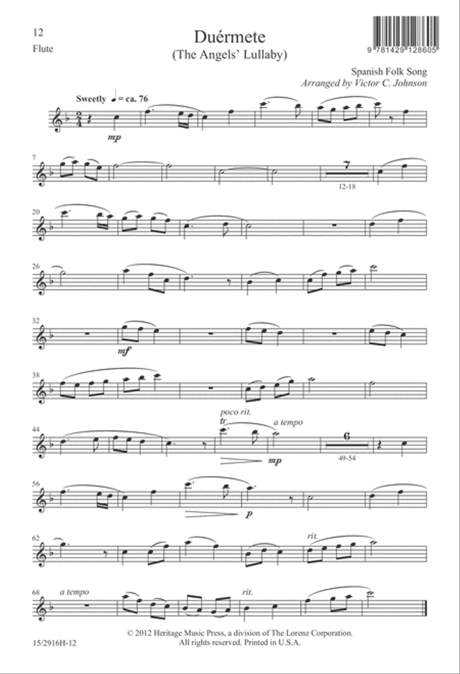 Duérmete (The Angels' Lullaby) 2-Part scores gallery preview page 13