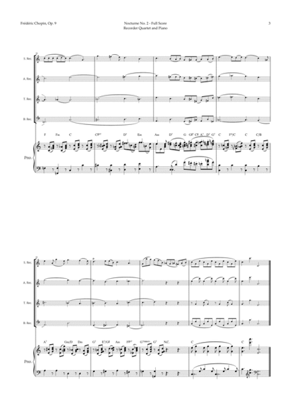 Nocturne by Chopin for Recorder Quartet and Piano image number null