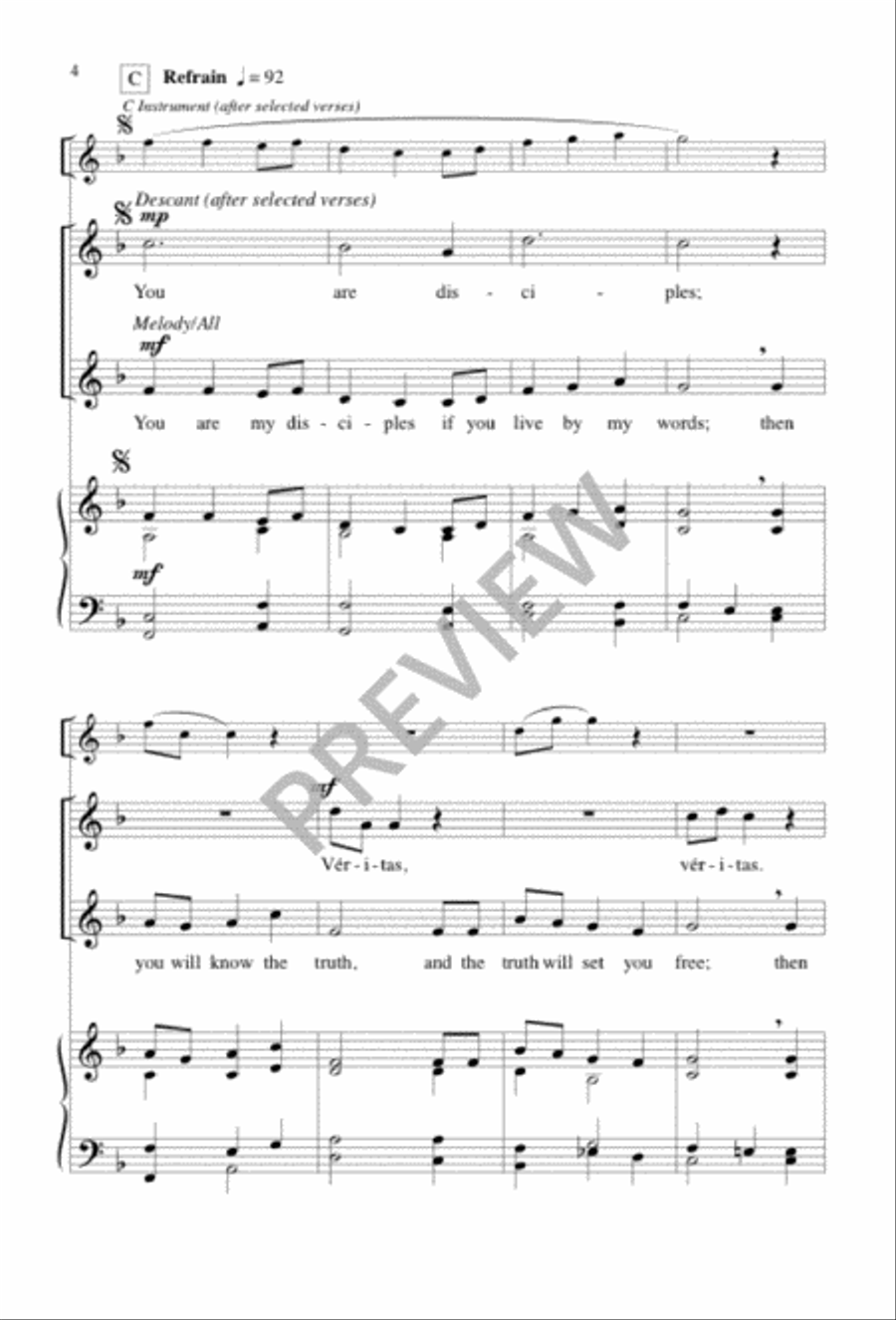 The Truth Will Set You Free Unison Choir scores gallery preview page 4