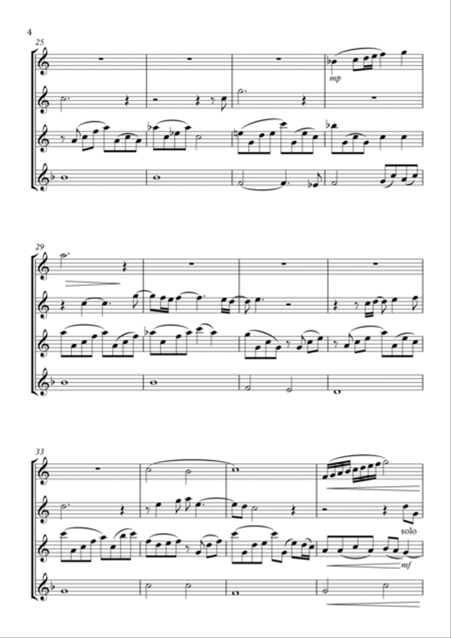Over The Rainbow Flute Quartet scores gallery preview page 4