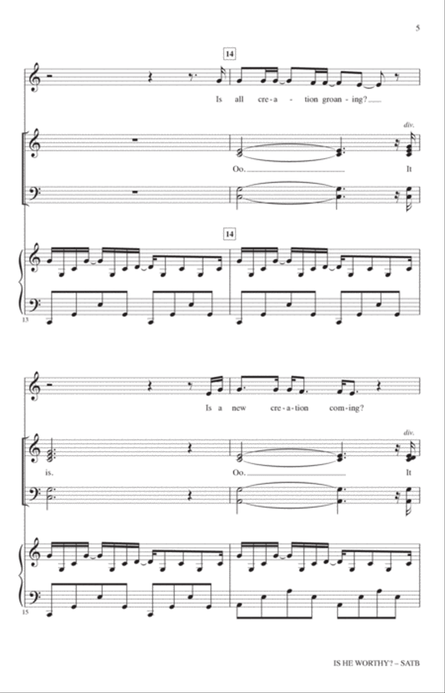 Is He Worthy? (arr. Heather Sorenson) 4-Part scores gallery preview page 4