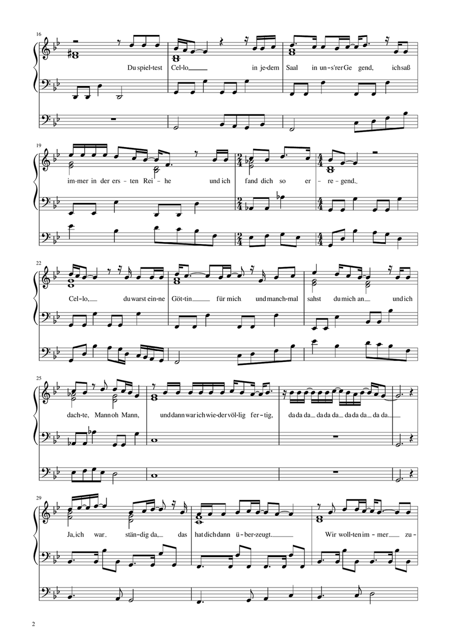 Cello Cello Piano, Vocal scores gallery preview page 2