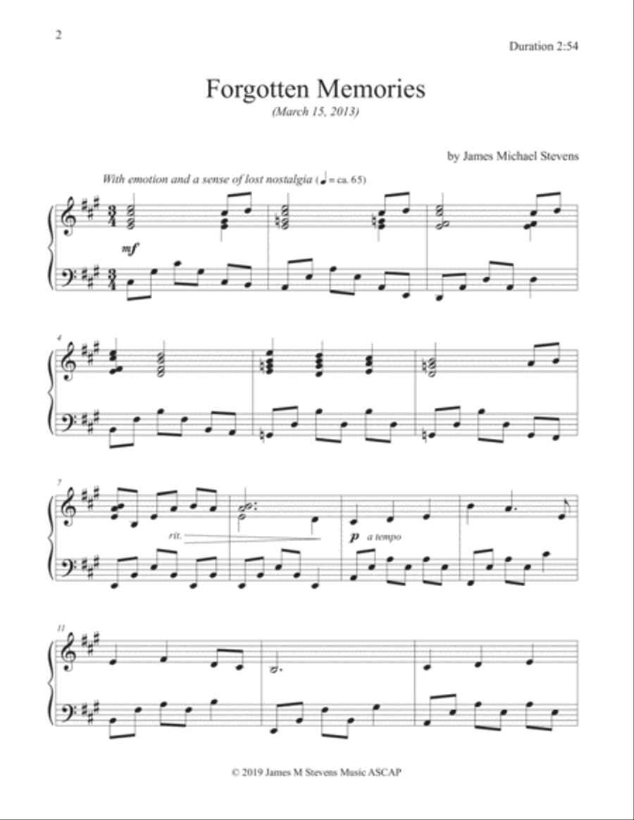 Forgotten Memories - Piano Solo Piano Solo scores gallery preview page 2