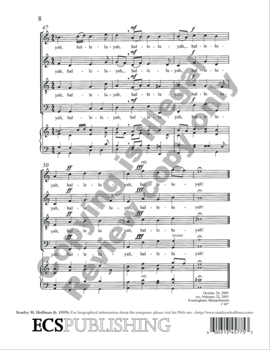 Psalm 117 4-Part scores gallery preview page 6