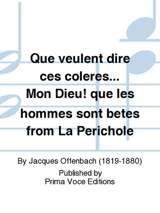 Book cover for Que veulent dire ces coleres... Mon Dieu! que les hommes sont betes from La Perichole
