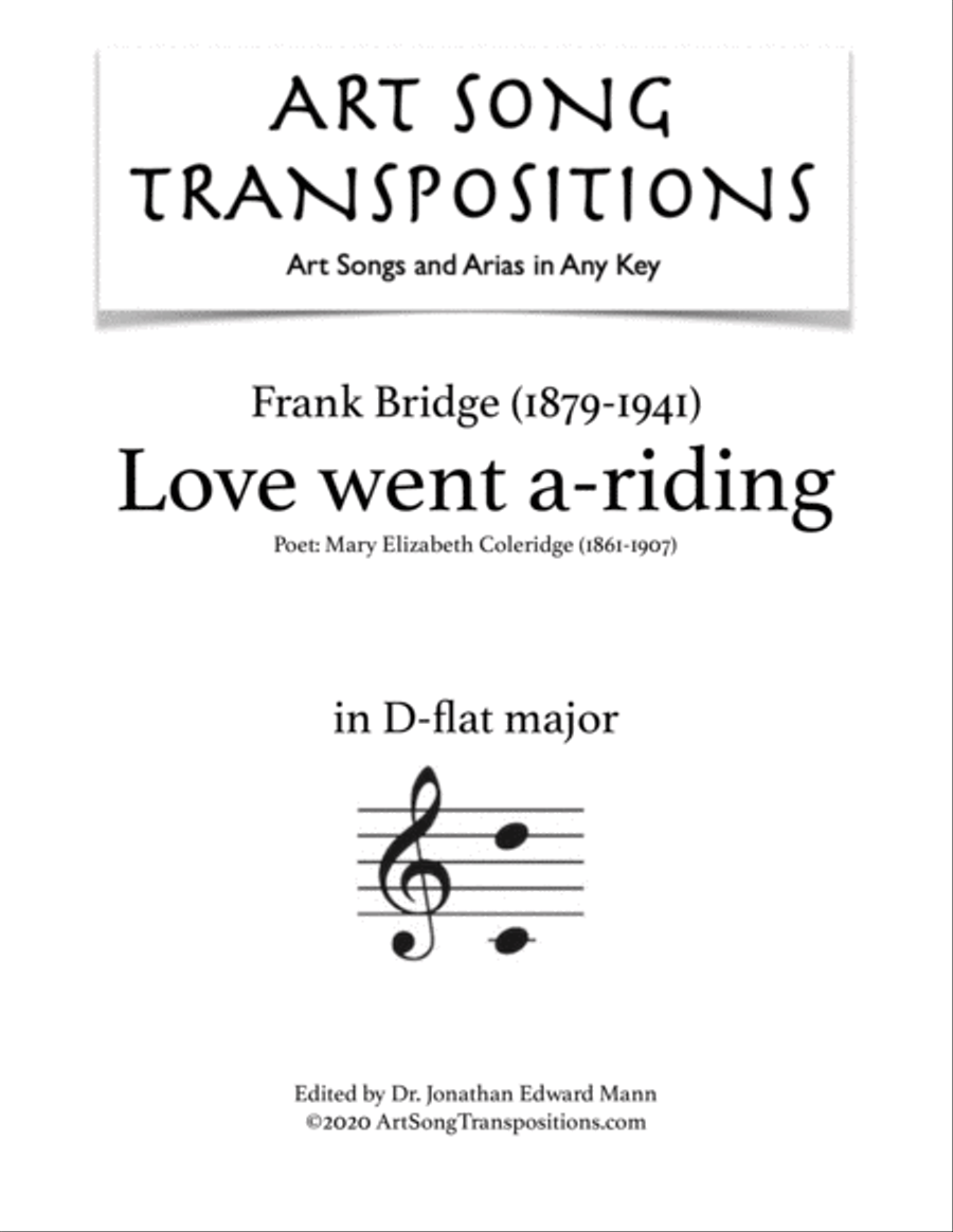 BRIDGE: Love went a-riding (transposed to D-flat major) Voice scores gallery preview page 1