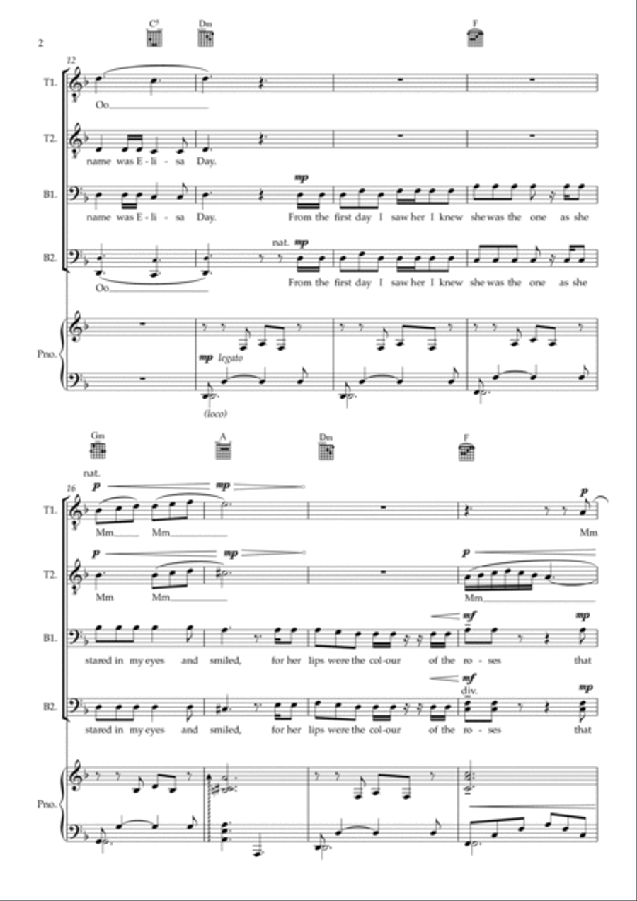 Where The Wild Roses Grow TTBB scores gallery preview page 2