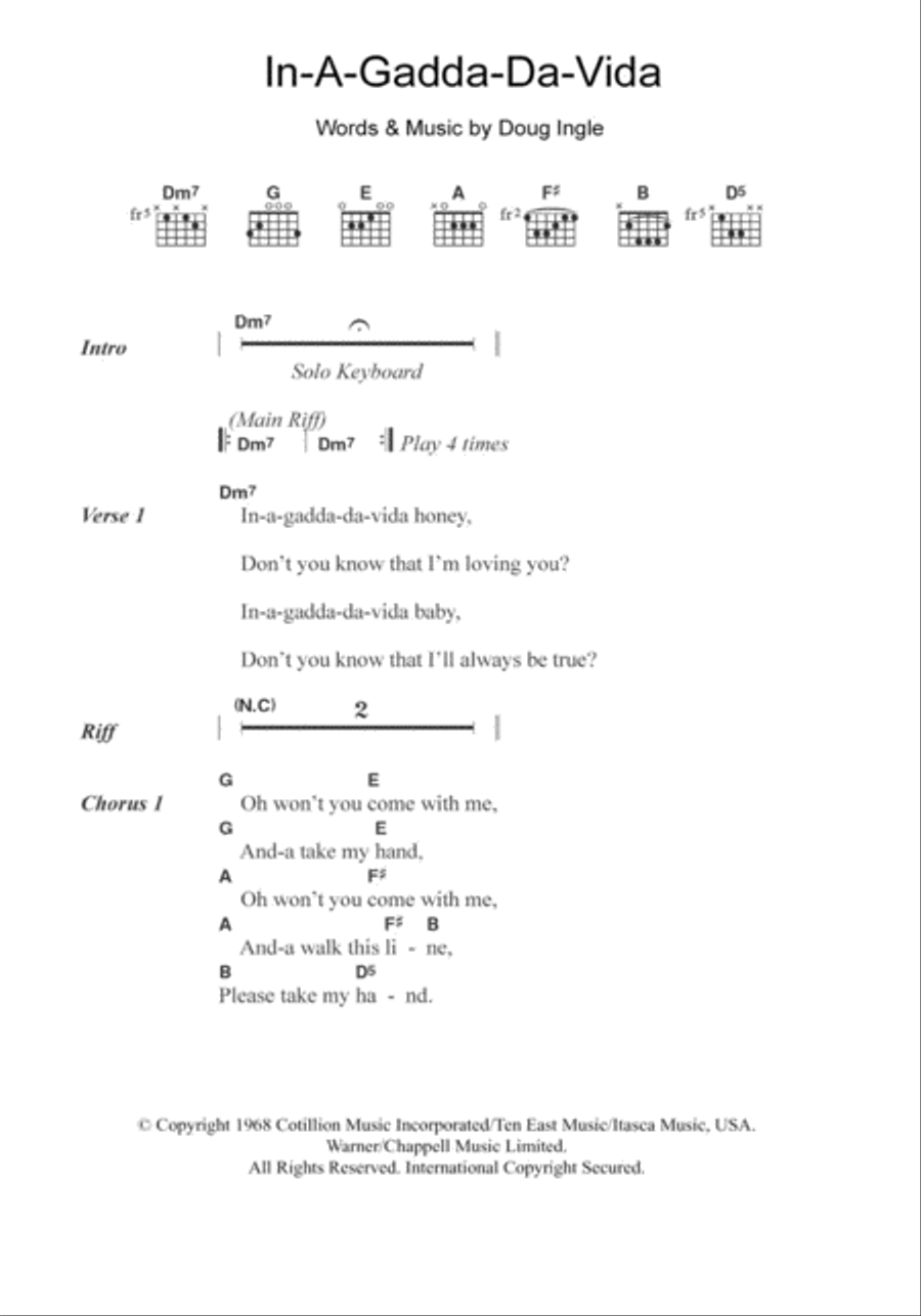 In-A-Gadda-Da-Vida Electric Guitar scores gallery preview page 1