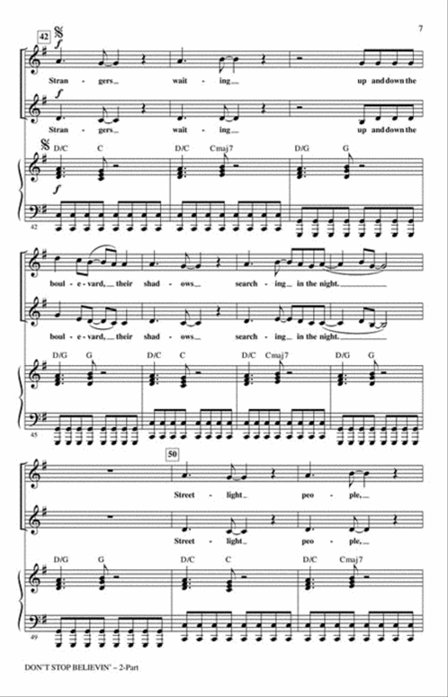 Don't Stop Believin' 2-Part scores gallery preview page 2
