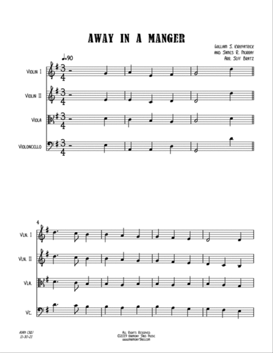 Away In A Manger (String Quartet) String Quartet scores gallery preview page 2