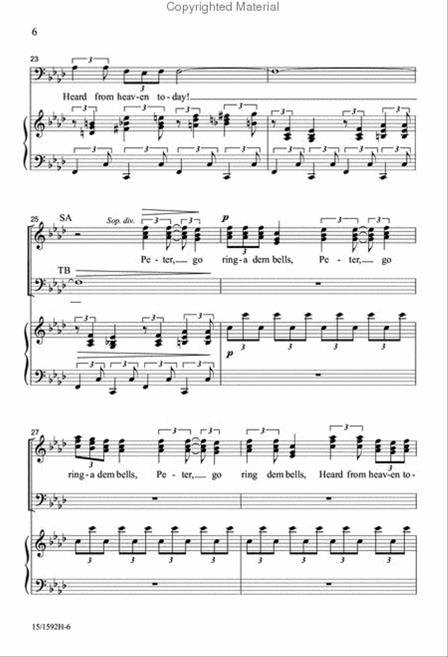 Peter, Go Ring Dem Bells Peter, Go Ring Dem Bells 4-Part scores gallery preview page 5