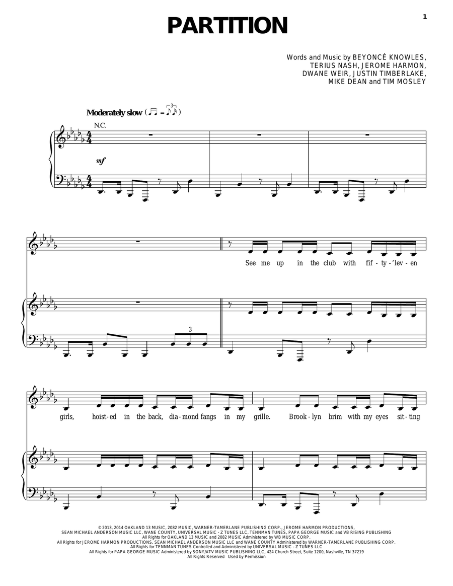 Partition Piano, Vocal, Guitar scores gallery preview page 1