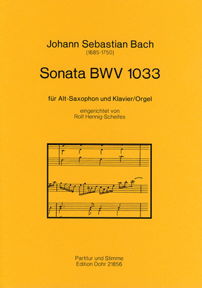 Sonata BWV 1033 (für Alt-Saxophon und Klavier (Orgel))
