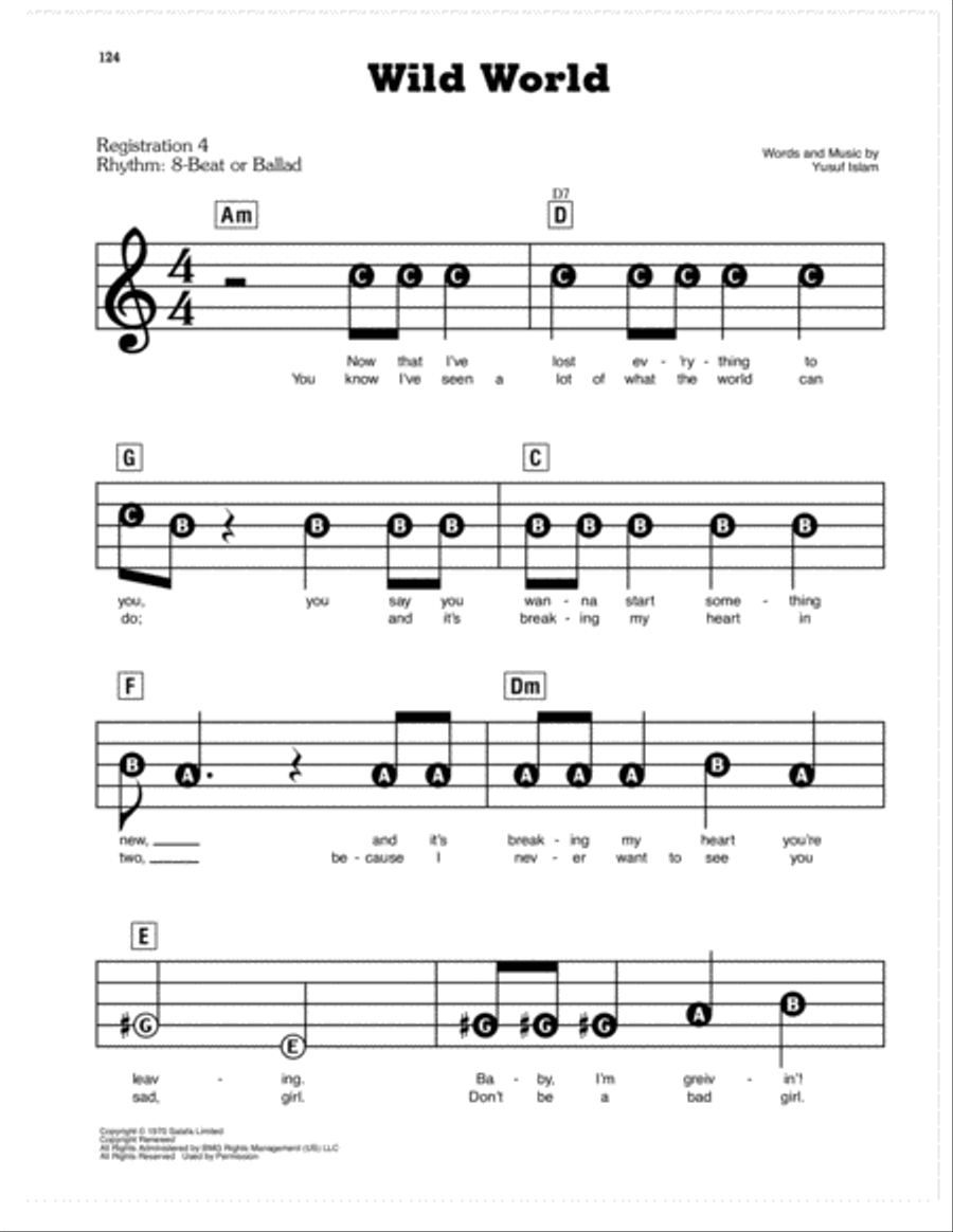 Wild World Electronic Keyboard scores gallery preview page 1