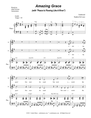 Amazing Grace (with "Peace Is Flowing Like A River" - SATB)