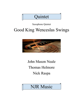 Good King Wenceslas Swings (easy sax quintet - AATTB) Score & parts