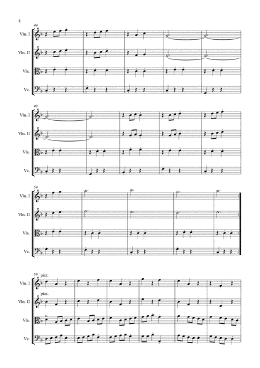 THE TRAM for String Quartet 'The Complete Journey' String Quartet scores gallery preview page 4