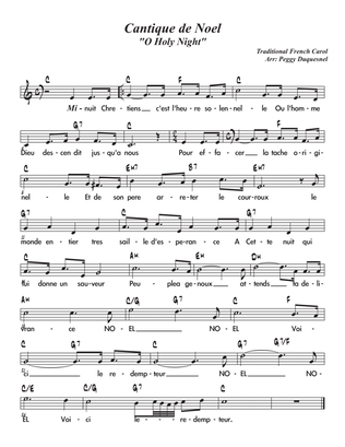 Cantique de Noel / O Holy Night - Key of C